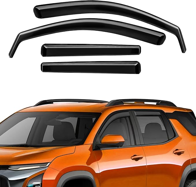 in-Channel Rain Guards Compatible with Chevrolet Equinox 2025-2026 (NOT for EV), Durable Side Windows Rain Guard Wind Visor 2025 2026 Equinox Window Deflectors Black 4 PCS