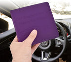 Car Registration and Insurance Holder, Vehicle Glove Box Car Organizer Men Women Wallet Accessories Case for Cards, Essential Document, Driver License, Purple
