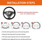 Car Steering Wheel Cover 15 inch, Microfiber PU Leather Elastic Steering Wheel Protector, Anti-Slip Breathable Car Interior Accessories for Most Cars (Orange)