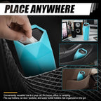 Car Trash Can with Lid, Blue Car Garbage Can Cup Holder for Interior, 2 Pack Mini Leakproof Garbage Can with 30Pcs Trash Bags, Multipurpose Storage Organizer for Vehicle Home Office