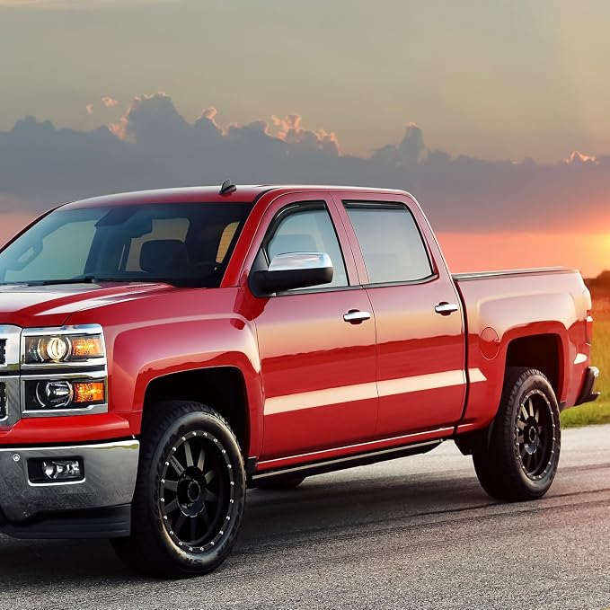 in Channel Window Deflectors for Chevy Silverado/GMC Sierra 1500 Crew Cab 2014-2018,Silverado/Sierra 2500HD-3500HD Crew Cab 2015-2019 Rain Guards,Vent Window Visors-4pcs