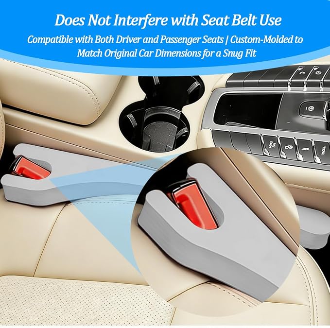 Car Seat Gap Filler, 2PCS Between Seat and Centre Console No Drop Vehicle Gap Plug, Automotive Interior Front Chair Blocker Stop Things from Dropping, Universal for SUV Caravan Truck (Grey)