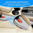 Car Seat Gap Filler, 2PCS Between Seat and Centre Console No Drop Vehicle Gap Plug, Automotive Interior Front Chair Blocker Stop Things from Dropping, Universal for SUV Caravan Truck (Grey)