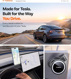 Stow Tesla Phone Mount [Hidden & Strong Magnet] 360°Rotation Foldable Tesla Phone Holder Fit for All Phones, Tesla MagSafe Car Mount, Tesla Accessories for Model Y Model 3/S/X/Cybertruck