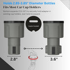 Car Cup Holder Expander Adapter for Large Water Bottles - [Patented & Upgraded] - Holds: Hydro-Flask, Yeti, Nalgene, Owala, 32-40oz - Adjustable Expandable Insert Extender - Universal (Gray)