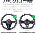 2-Piece Steering Wheel Cover, Carbon Fiber Segmented Steering Wheel Protector, Universal and Anti-Slip Durable Car Leather Protective Cover, Car Interior Accessories for Women and Men (Pink)