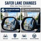 Frameless Car Blind Spot Mirror 2 Pack - Premium Convex HD Glass Round Side Blind Spot Mirrors with Wide Angle View, Eliminate Blind Zones & Parking Assistance for Safe Driving