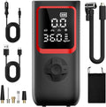 150PSI Tire Inflator, 4X Faster Portable Air Compressor with Pressure Gauge & LED Light for Car Motorcycle Bike, Best Gifts for Father Dad Husband Men