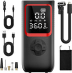 150PSI Tire Inflator, 4X Faster Portable Air Compressor with Pressure Gauge & LED Light for Car Motorcycle Bike, Best Gifts for Father Dad Husband Men
