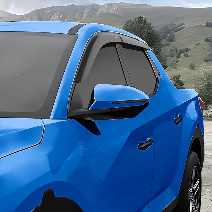 Goodyear Shatterproof Window Deflectors for Hyundai Santa Cruz 2022-2026, Tape-on Rain Guards, Window Visors, Vent Deflector Visor, Car Accessories, 4 pcs. - GY008709