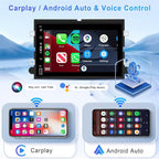 4Core+64G Car Radio Stereo for Ford F150/F250/F350 2004-2014, 7 inch 1080P Touch Screen Car Stereo with Wireless CarPlay Andriod Auto, Bluetooth, GPS, HiFi, SWC, WiFi, HD Backup Camera