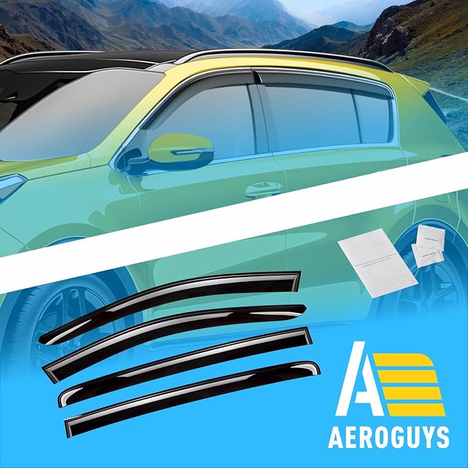 Extra Durable Window Deflectors Tape-On Window Visors Rain Guards Fit for Kia Sportage 2017-2022, Sun Visors, Wind Vent for Shades, Exterior Car Accessories - 4 pcs. AG0970