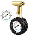 Bike Tire Pressure Gauge - Dual Head for Schrader & Presta Valves,0-60 PSI / 4 BAR Range, 1.5-Inch Dial with Gear Protection Sleeve - Suitable for MTB, Road, E-Bikes and Motobike