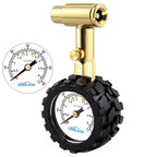 Bike Tire Pressure Gauge - Dual Head for Schrader & Presta Valves,0-60 PSI / 4 BAR Range, 1.5-Inch Dial with Gear Protection Sleeve - Suitable for MTB, Road, E-Bikes and Motobike