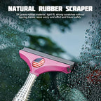 Car Rearview Mirror Wiper, American Flag Telescopic Auto Mirror Squeegee Cleaner, Glass Mist Cleaning Tool with Retractable 98cm Handle, Portable Car Windows Water Removal (Pink/Red Flag)