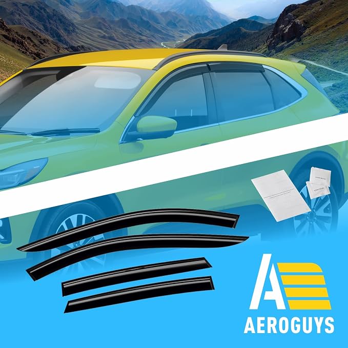 Extra Durable Window Deflectors Tape-On Window Visors Rain Guards Fit for Ford Escape 2020-2026, Sun Visors, Wind Vent for Shades, Exterior Car Accessories - 4pcs. AG0174