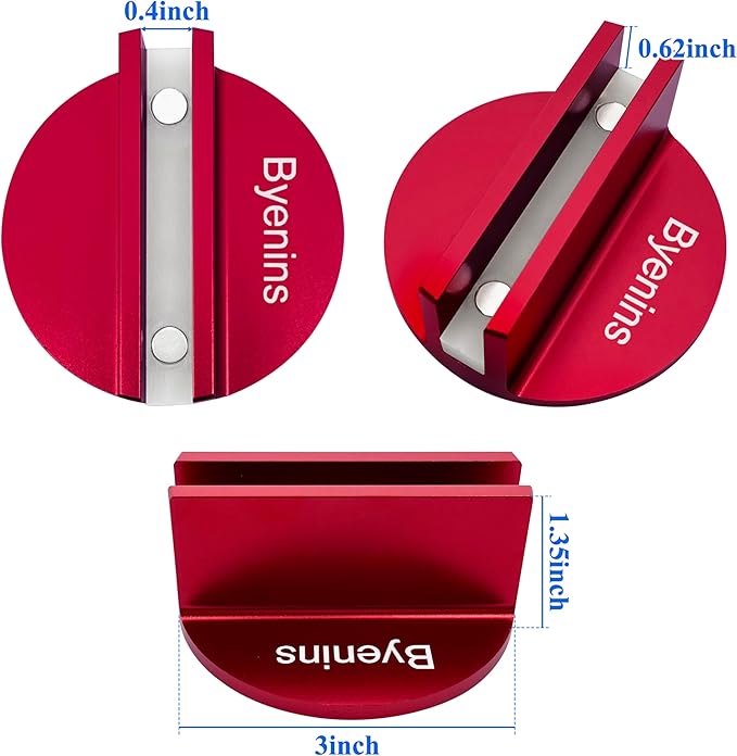 Car Aluminum Grooved Magnetic Jack Pad,Jack Pad Weld Frame Rail Adapter(red) with 0.4”Slotted Groove,Use for Car SUV Truck Pickup Maintenance,Repair and Tire Replacement