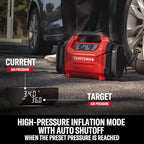 Dual Power Tire Inflator with Digital Gauge & Auto Shut-Off | 12V DC Car Plug and 120V AC Home Use with Up to 150 PSI, LED Light, Portable Air Pump for Car Tires, Bikes and Inflatables
