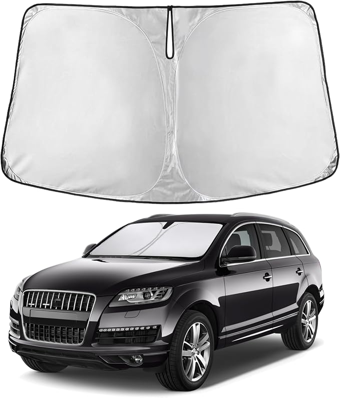 Windshield Sunshade Compatible for Audi Q7 2007-2013 2014 2015, Sun Visor for Front Windshield & Window Sun Shade Cover, UV Heat Blocker & Protector, Car Accessories