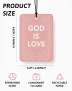 Coquette Pink Bow Christian Car Air Freshener 4 Pcs Coconut Scented, Girly Religious Car Accessories Mirror Decor for Women, Cute Scripture Hanging Air Freshener for Cars Closet Drawer Books