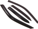 WD2-080 Dark Smoke 4 Pcs Set Window Visor (Outside Mount) Deflector Rain Guard Compatible with 1998-2002 Toyota Corolla Sedan