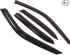 Outside Mount Window Vent Visors Rain Guards Compatible with Toyota Corolla Sedan 1998-2002 | Side Window Wind Deflectors Rain Shields | Black Tinted, 4 Pcs Set, BGWV-080
