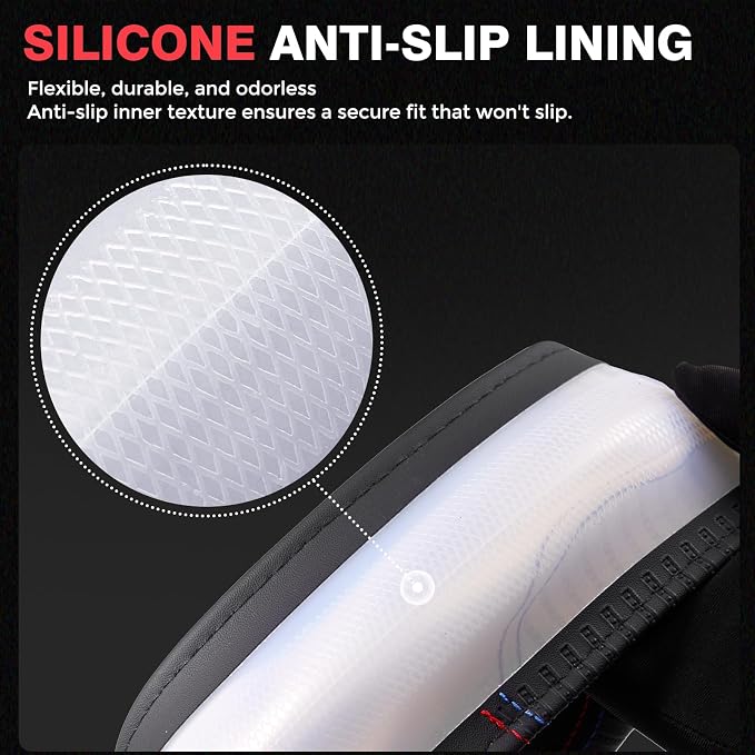 Car Steering Wheel Cover, Microfiber Leather Steering Wheel Covers with Anti-Slip Lining, Breathable Elastic Car Steering Wheel Protector, Universal Standard Size 14-15 inch