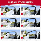 Blind Spot Car Mirror，Asymmetric Fan Shaped HD Glass Frameless Convex Rear View Mirror with wide angle Adjustable Stick for Cars SUV and Trucks, Pack of 2