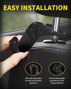 4 Pack Blink Diamond Car Seat Headrest Hooks Crystal Rhinestone Car Purse Holder Universal Interior Accessories for Handbags, Water Bottles, Coats, Umbrellas, Black