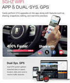 E1 Pro 4K Mini Dash Cam Front, STARVIS 2 PlatePix HDR Night Vision Car Camera, Built-in 5G WiFi GPS, 1.54'' IPS Screen, Voice Control, 24/7 Buffered Parking Mode, Support 1TB Max