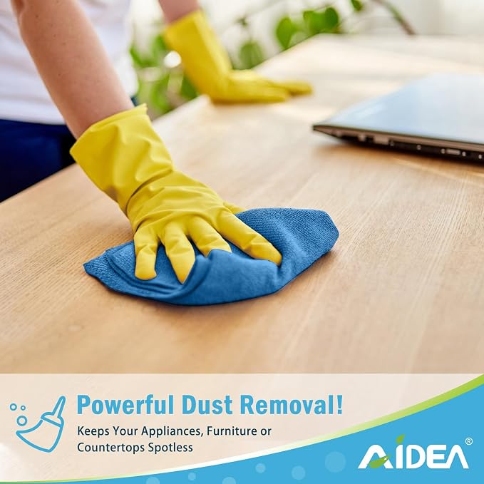 AIDEA Microfiber Cleaning Cloth, 400PK, Soft Absorbent Rags, Microfiber Towels for Cars, Kitchen Towels, Dusting Cloth for Home, Window, Cleaning Supplies, 12"×12"