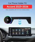 Qi2.2 25W Wireless Charger Car Phone Mount for Honda Accord/Hybrid 2023-26 | 12.3" Screen, Magsafe Accessories Fast Charging Magnetic Cell Phone Holder Clip Compatible with iPhone Android, GPS Bracket