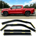 Window Rain Guards Compatible with Toyota Tundra 2022-2026 CrewMax, in-Channel Extra Durable Window Deflectors Vent Visors, Truck Accessories Dark Smoke 4 Pcs
