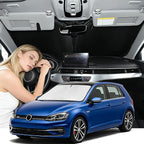 Windshield Sunshade for Volkswagen Golf Mk7 2013-2018 Sun Shade Car Windshield Upgrade 4 Layers Custom Fit Golf Mk7 Car Window Shade Blocks UV Rays Keep Cool Foldable Car Accessories