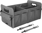 Trunk Organizer SUV, Car Organizers and Storage, NOT-FLIMSY ANTI-SLIDE 70L Spacious Collapsible Sturdy Trunk Organizer for Grocery/Car Accessories/Women Men's Gift, Gray