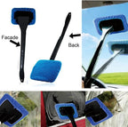 8pcs Car Windshield Cleaning Tool, Windshield Cleaner with with 5 Little Microfiber Pads that can be Washed/reused, Window Cleaner Tool, for Auto Glass Wiper (bule01)