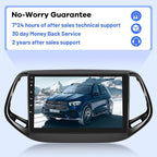 [2G+64G] Car Radio for Jeep Compass 2017-2020, 10 inch Touch Screen Android 13 Stereo, Carplay/Android Auto/EQ Audio/SWC/Bluetooth +AHD Backup Camera