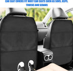 2 PCS Back Seat Cover for Kids, Car Kick Mat Seat Protector with 2 Storage Pockets, Premium Water Resistant Backseat Kick Mats Protect Vehicle from Dirt, Mud, Scratches