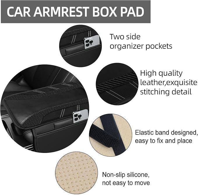 10 Pcs Car Floor Mats Full Set & Sport Leather Steering Wheel Cover 14.5-15 inch, Center Console Cover, Seat Belt Cushion, Cup Holder Coaster, Universal Automobile Interior Sets (Black)