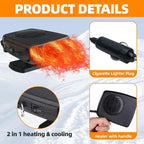 Car Heater 12V 200W, Fast Heating Defroster Defogger for Windshield, 2-in-1 Portable Car Heater and Cooling Fan, Plug into Cigarette Lighter for Car Truck SUV