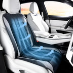 Coverado Upgraded Cooling Car Seat Cover, 12V-24V Ventilated Car Seat Cushion with 8 Fans, Cooled Seat Cover for Car SUV Truck Universal Fit,Dual car Ports + A+C USB Ports Fashion Gray