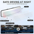 Rear View Mirror, Universal 11.3'' (287mm), Wide Angle Panoramic Convex Rearview Mirror, Clip-on to Original to Eliminate Blind Spot for Cars SUV Trucks