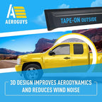 Extra Durable Window Deflectors Tape-On Window Visors Rain Guards Fit for Chevrolet (Chevy) Silverado 1500 2007-2013 Extended Cab,Sun Visors,Wind Vent for Shades, Exterior Car Accessories- 4pcs.AG0014