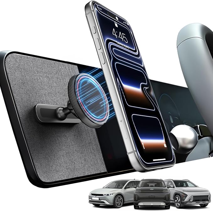 Magnetic Car Phone Mount for Hyundai Ioniq 5, Metal Dashboard Phone Holder Mount, Compatible with MagSafe for 2022-2025 Ioniq5 2026 Ioniq 9, 2024-2026 Sonata Kona & 2025-2026 Tucson