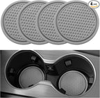 Car Cup Coaster, 4PCS Universal Non-Slip Cup Holders Embedded in Ornaments Coaster, Car Interior Accessories, Gray