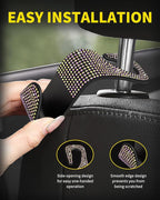 4 Pack Blink Diamond Car Seat Headrest Hooks Crystal Rhinestone Car Purse Holder Universal Car Interior Accessories for Handbags Water Bottles Purse Coats Umbrellas, Colorful