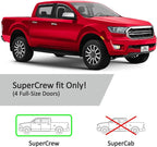 Voron Glass in-Channel Extra Durable Rain Guards for Trucks Ford Ranger 2019-2023 SuperCrew, Window Deflectors, Vent Window Visors, 4 Pieces - 220160