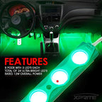 Green LED Truck Bed Light Kits with On/Off Switch, for Pickup Exterior Interior Lights Strips, Footwells, Running Boards, Cargo, Under Car, Tonneau Cover, Rail Rock Lighting - 8 PCs