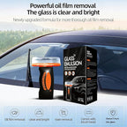 【2PCS】 Glass Emulsion Cleaner, Car Windshield Cleaner Tool Roll-On Glass Compound with Cleaning Board, Removes Oil Film & Smudges, Improve Windshield Clarity for Safe Driving (100ml+Brush)*2