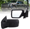 Left Driver Side Mirror Compatible With 2021-2026 Ford F150 With Manual Folding Power Glass Heated Blind Spot Turn Signal Puddle Light Matte Black Replace#ML3Z17683SA(11Pins)